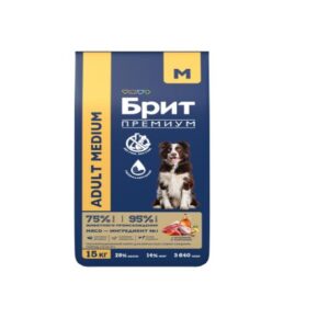 Brit Premium Dog Adult Medium M для взрослых собак средних пород индейка и телятина 15 кг 5063185